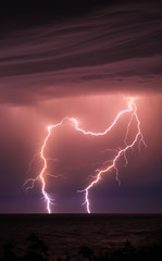 Wall Mural - Nature lightning bolt at night thunder storm
