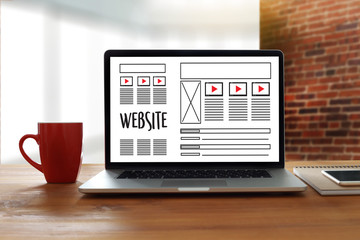 Wall Mural - web design layout sketch drawing software media www and graphic layout website development project