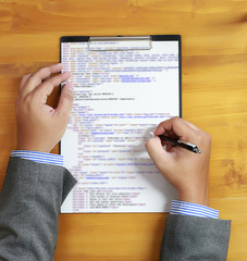 Wall Mural - developer team working laptop computer mobile application softwareand web design online technology c