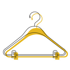 yellow watercolor silhouette of clothes hanger