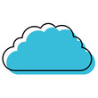 © Grgroup - blue watercolor silhouette of cloud service icon in closeup