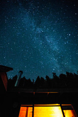 Wall Mural - Night Sky over the Cabin