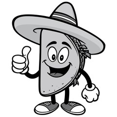 Wall Mural - Taco with Thumbs Up Illustration