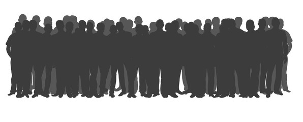 vector, isolated crowd of people