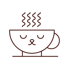 Poster - coffee cup kawaii character vector illustration design