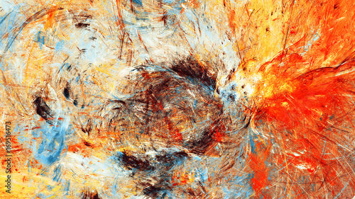 Sunlight. Bright dynamic background. Abstract painting texture in summer colo...