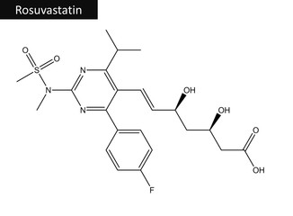 Canvas Print - Rosuvastatin (Crestor) - molecular structure