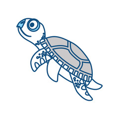 Sticker - Cute marine turtle icon vector illustration graphic design