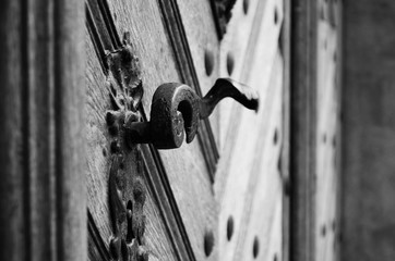 ancient door details close up