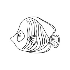 Sticker - Cute fish cartoon icon vector illustration graphic design