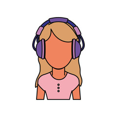 Canvas Print - Woman with headphones icon vector illustration graphic design