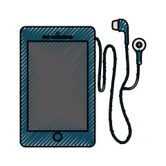 Wall Mural - Smartphone with earphones icon vector illustration graphic design