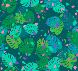 Poster - Terrazzo Pattern. Endless Tropical Background. 