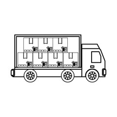 Poster - Delivery truck vehicle icon vector illustration graphic design