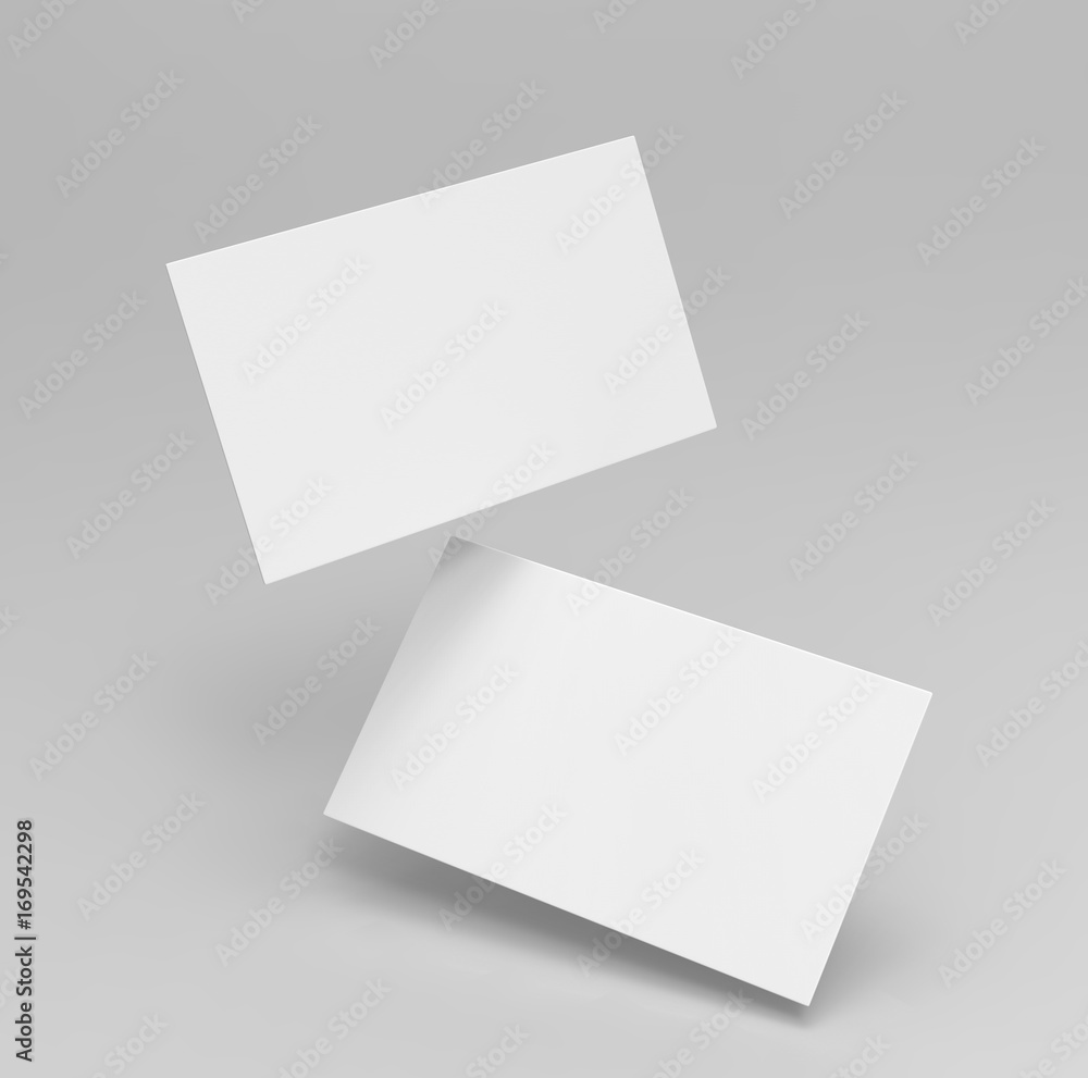 Blank white 3d visiting card template 3d render illustration for mock up and design presentation. - obrazy, fototapety, plakaty 