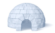 Igloo Icehouse On White Front View