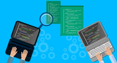 Programming and coding concept, website development, Web Design. Flat Illustration