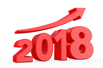 Aufkleber - Progress Arrow in New 2018 Year Sign. 3d Rendering