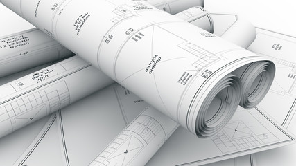 close up of construction plans