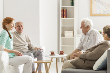 Sticker - Group of people meeting with nurse