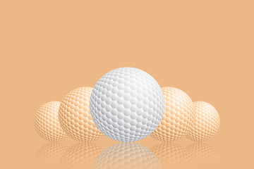 Wall Mural - Pastel orange golf ball for background