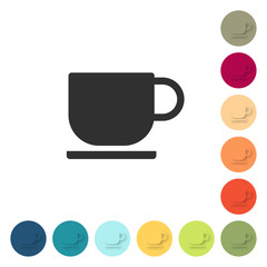 Poster - Farbige Buttons - Kaffeetasse