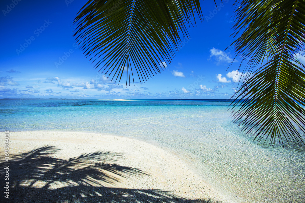 Fond De Hotte En Verre Imprimé Paysage De Plage Paradisiaque