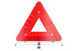 Warning Triangle, front view. 3D rendering