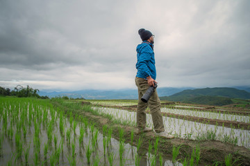 Young man asian photographers with shoot photo