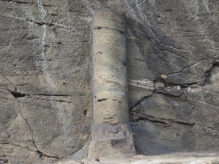 Poster - Ancient roman road milestone in Donnas