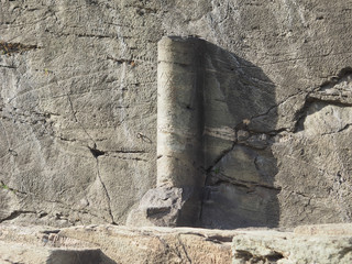 Poster - Ancient roman road milestone in Donnas