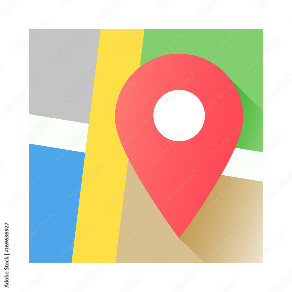 アイコン素材 マップ赤ピン Wall Mural Wallpaper Murals And4me