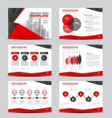 Wall Mural - Elements of infographics for presentations templates, red Business Brochure flyer layout, vector illustration, corporate, marketing, advertising, annual report