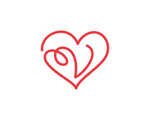 Sticker - Letter V and heart logo 1