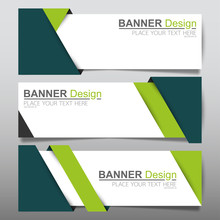 Collection Horizontal Business Banner Set Vector Templates. Clean Modern Geometric Abstract Background Layout For Website Design. Simple Creative Cover Header. In Rectangle Size.