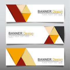 Wall Mural - collection horizontal business banner set vector templates. clean modern geometric abstract backgrou