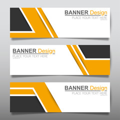 Wall Mural - collection horizontal business banner set vector templates. clean modern geometric abstract backgrou