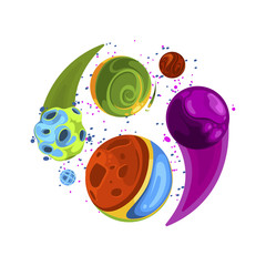 Wall Mural - space illustration, space fabric print