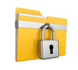 Sticker - Computer Folder and Lock Isolated