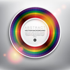 Wall Mural - Abstract vector background. Round paper ring with spectrum design. Isolated with realistic light and shadow on the white background. Vector illustration. Eps10.