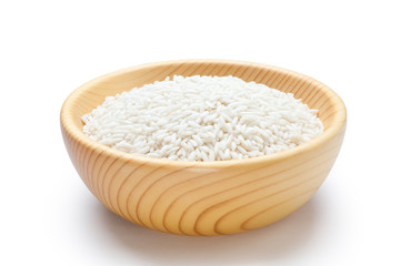 Wall Mural - Glutinous rice in a wooden bowl.