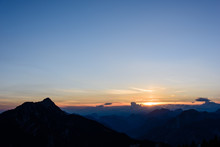Mountain Views From The Top Of Monte Lussari. Sunset