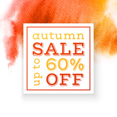 Wall Mural - Autumn sale up to 60 percents off banner