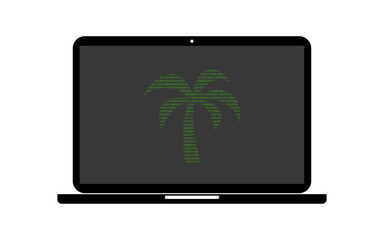 Canvas Print - Hacker Laptop Palme