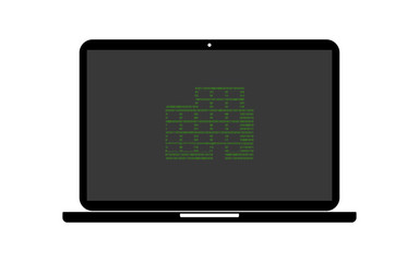 Canvas Print - Hacker Laptop Gebäude