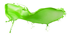 Green Paint Splash Isolated On A White Background