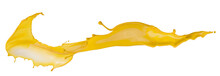 Yellow Paint Splash Isolated On A White Background