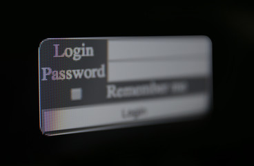 Sticker - Login and password box on screen