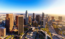 Aerial View Of A Downtown Los Angeles