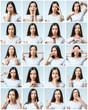 © Iurii - Collage of beautiful girl with different facial expressions